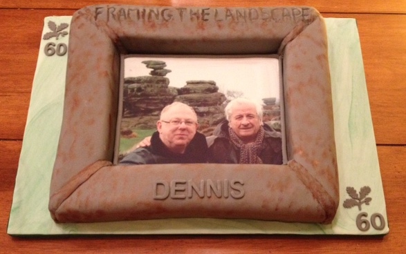 Dennis 60th birthday cake framing the landscape - Copy